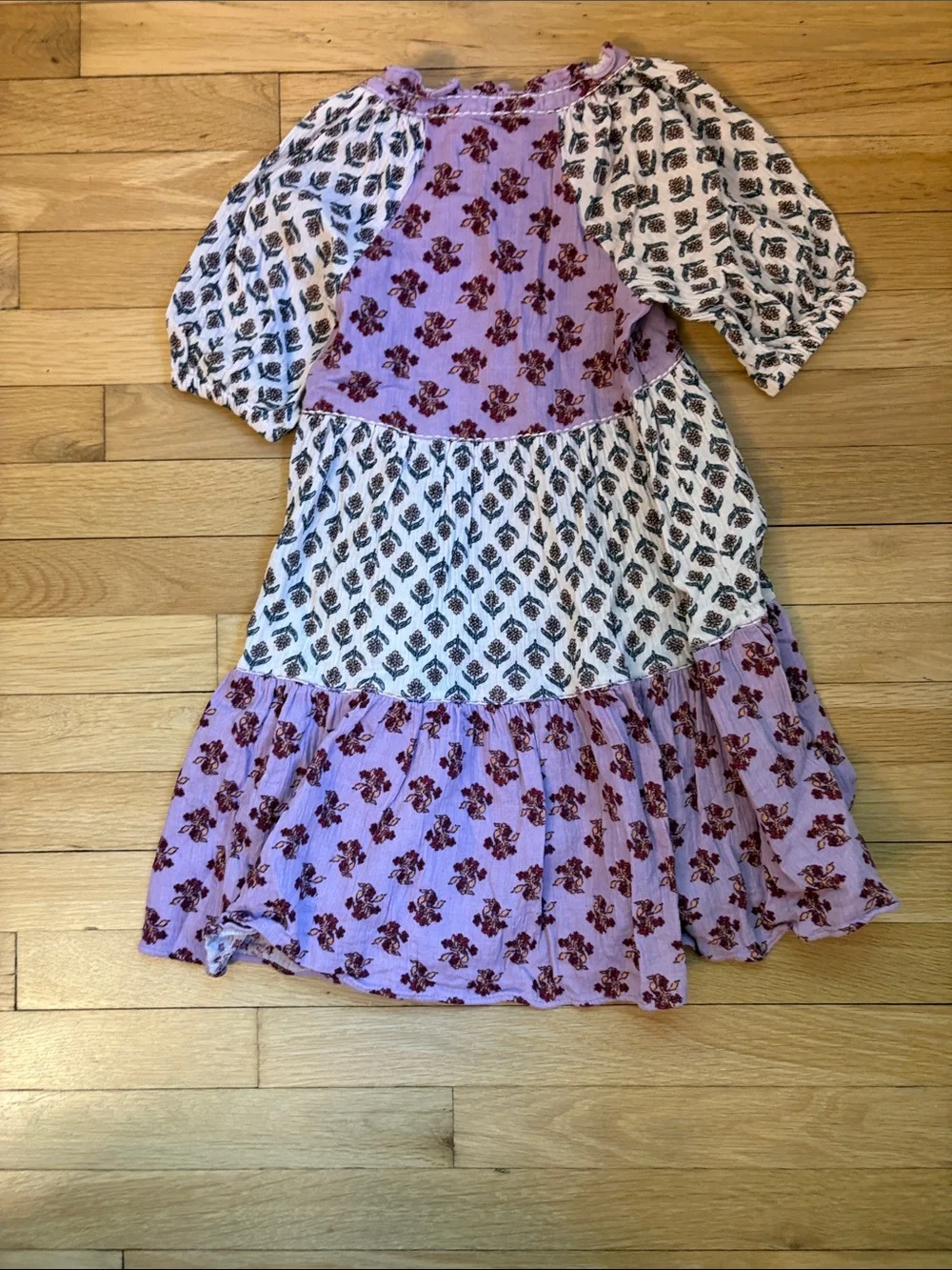 Zara Girls' Lavender Floral Tiered Dress, Size 6